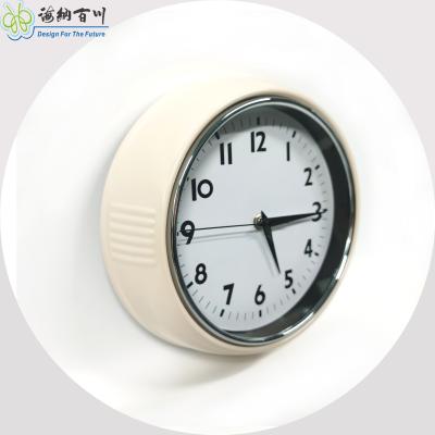 China Europe 24CM METAL KITCHEN CLOCK (with chrome silver ring), wall clock for sale