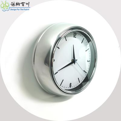 China Europe 24CM METAL KITCHEN CLOCK (with chrome silver ring), wall clock for sale