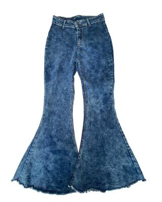 China New Fall QUICK DRY Hot Selling Casual Mum & Me Blue Wide-leg Pants Denim Flared Bells for sale