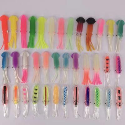 China ABS Plastic Rubber Squid Octopus Soft Skirts Lures for sale