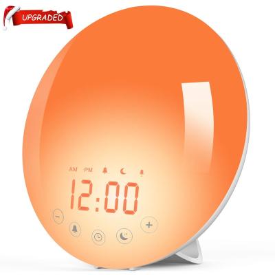 China Classic Novel 7-Color Digital Smartsleep Radio Desktop Alarm Clock Led Speaker Wake Up Light Therapy Alarm Clock for sale