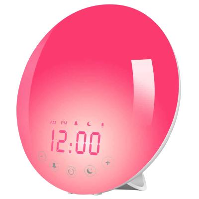 China Best Manufacturer Design 7color Radio Variable Wake Up Digital Alarm Clock Around Fm Radio With Alarm Clock for sale