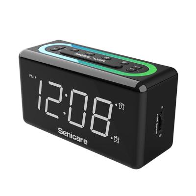 China New LUMINOVA Travel Desk 7 Color Desktop Luminous Colorful Digital Alarm Clock USB Charging Clock Led Table Clock Brightness Adjustment for sale