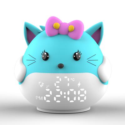 China LUMINOVA Kids Cute Design Animal Sounds Piggy Night Light Nap LED Display Digital Alarm Clock for sale