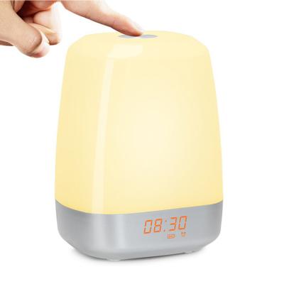 China LUMINOVA Bedside Wake Up Simulation Light Color Sunset Sunrise Night Light Therapy Wiping Alarm Clock for sale