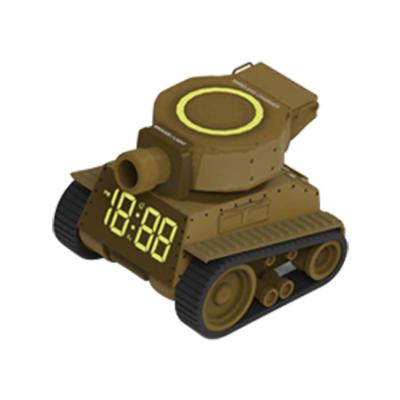 China LUMINOVA Personalized Car Decoration Kids Room Digital Desk Clock Mobile Phone Wireless Charging Children Toy Military Tank Price for sale