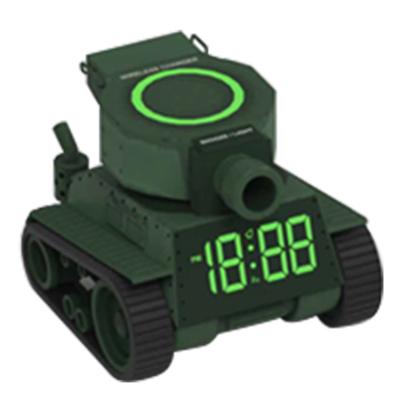 China LUMINOVA Amazon Popular Tank Kid's Topy Home Wireless Charging Clock Military Steam Locomotive for sale