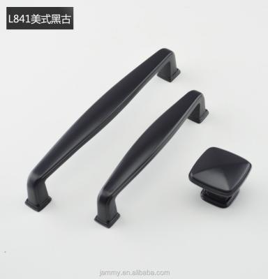 China Cabinet Drawer Regular Black Knobs Stereo Handles, 2019 New Design 128mm Armbry Door Pulls, Simple Modern Furniture Hardware for sale