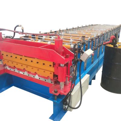 China Colored Steel Double Layer Roll Forming Machine 380v 50hz 3phase Hydraulic Cutting for sale