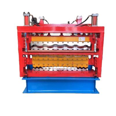 China new three layer roofing corrugated sheet color steel sheet roof press making machine for sale