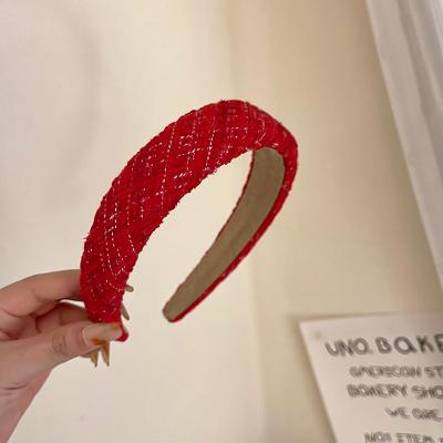 China Fashion New Red Hair Circle Headwear Heart Letter Decoration Hair Ties For Women Bow Pressed Hair Accessories Women for sale