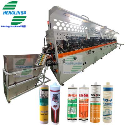 China Garment Shops fully automatic multi 4 colors Plastic glass bottle Silicone Sealant Cartridge printer UV screen printing machine for sale