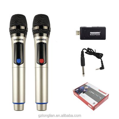 China Professional Longlian WN-211 tooth karaoke usb microphone system WN-211 blue wireless studio UHF MIC for sale