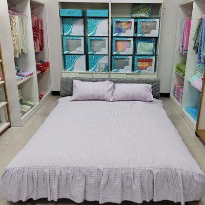 China OEM Anti-static skin friendly luxury natural cotton bedspreads factory supply frill edging double layer bed sheets for sale