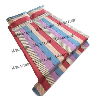 China Winature Anti-Static Blue Pink Purple And Red Striped Fitted Sheet Sets 100% Cotton Bedding Sets Queen Sheets Sets Bedding Wholesale for sale