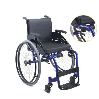 China Lightweight Foldable Backrest Leisure Sport Wheelchair 100kg for sale