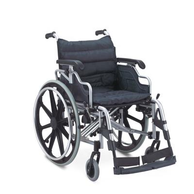 China Disabled Equipment Outdoor Folding Aluminum Manual Wheelchair 100kg for sale