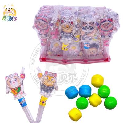 China Cat Referee Shape Candy Toy Promotional High Quality Whistle Fruit Flavor Squeeze Colorful Sweet Halal Candy for sale