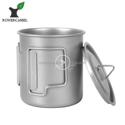 China 420ml Titanium Titanium Outdoor Camping Mug With Lid for sale