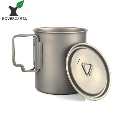 China Titanium Camping and Hiking Cup 750ml Ultralight Titanium Travel Cup Coffee Tea Cup Portable Ultralight Tableware for sale