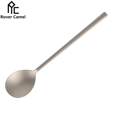 China Home and Outdoor Using Titanium Long Handle Spoon Small Lightweight Dinner Spoon Table Spoon for Home Outdoor Picnic Camping Hiking Traveling for sale