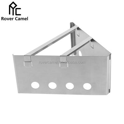 China Portable Stainless Steel Wood Stove Folding Camping Stainless Steel Stove Wood Burner for sale