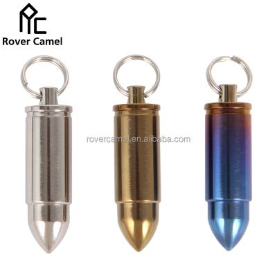 China Titanium Camping Rise Titanium Capsule Tool Pill Case Survival Mini Pill Box for sale