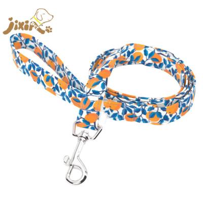 China Custom Padded Pattern Cotton Fabric Dog Training Leash for sale