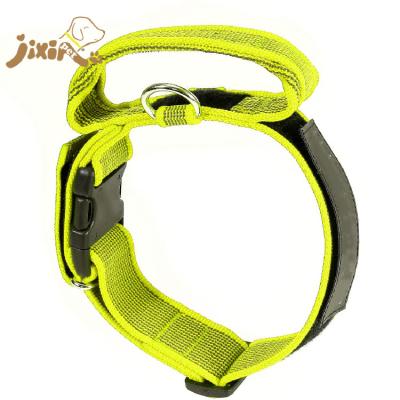 China Gray Durable Nylon Safety Lock Padded Neon Dog Training Collar for sale