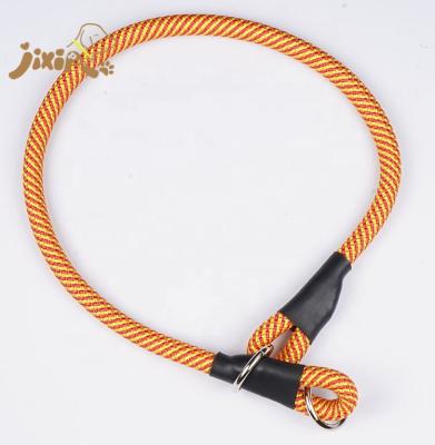 China Padded Stocked Colored Nylon Rope Slip Choke Dog Collar for sale