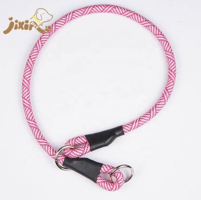 China Small MOQ Padded Colored Nylon Rope Slip Choke Dog Collar for sale