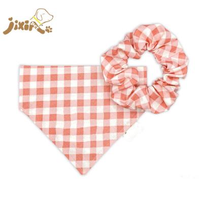 China Padded personalized spring dog bandana with optional matching scrunchie for sale