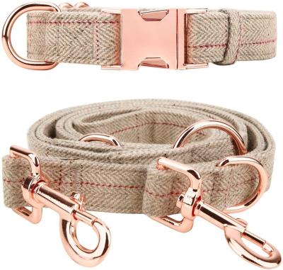 China Padded Heavy Duty Dog Leash And Collar Set Adjustable In Different Length for sale