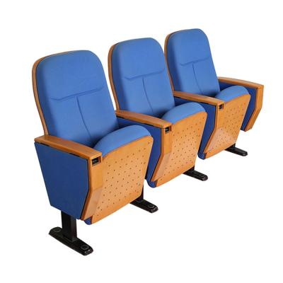 China Solid Wood Wholesale Stadium Seats Stacking Fabric Connect Auditorium Indoor Solid Wood Chair for sale