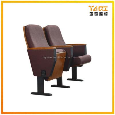 China Hot Selling Metal Movie Theater Furniture Solid Wood Cinema Chairs Wooden Folding Auditorium Seating Price YA-L01D for sale