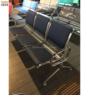 China 2017 Metal Chair Polyurethane Bench Chair PU 3 Seater Public Waiting Stainless Airport Chair (YA-81PU) for sale