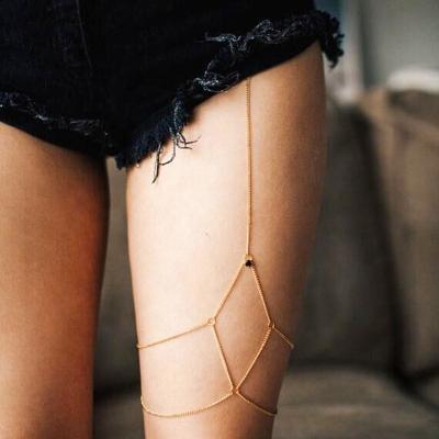 China FASHIONABLE Wholesale Sexy Nightclub Leg Jewelry 18K Stainless Steel Thigh Body Chain Seaside Vacation Beach Simple Thigh Accessories for sale