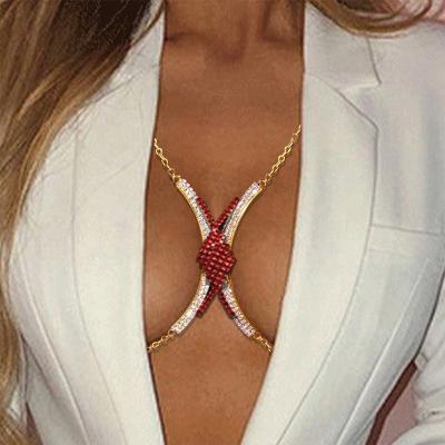 China Wholesale fashion fashion zircon chest chain jewelry chest accessories European and American women's sexy body chain for sale