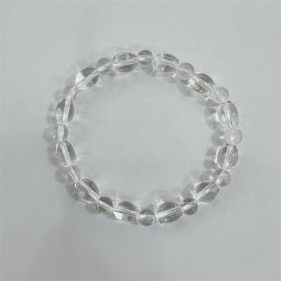 China Europe Wholesale High Quality Round Beads Clear White Quartz Crystal Gemstone Bracelet for sale