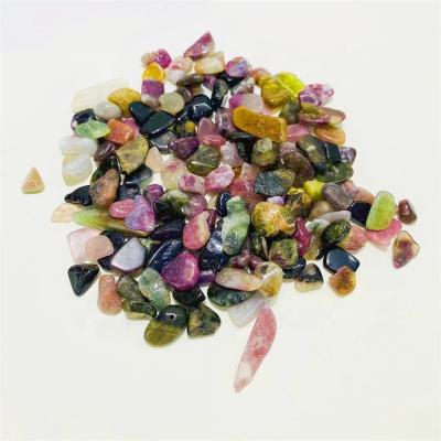 China Wholesale Natural Europe Quartz Crystal Stone Gravel Healing Colorful Tourmaline Chips Crystal Crafts for sale