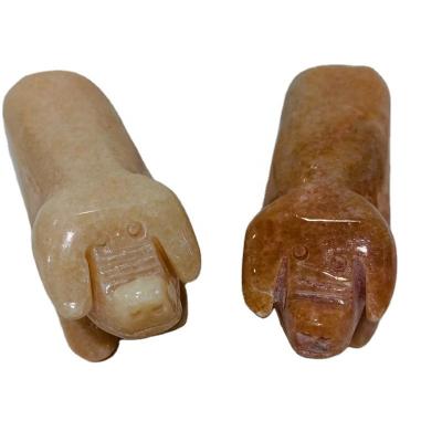 China Europe factory wholesale natural sunstone piglet hand-carved crystal crafts healing crystal for sale