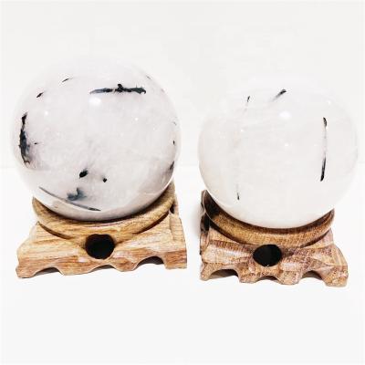 China Wholesale high quality natural Europe sphere black tourmaline quartz crystal ball for decoration for sale