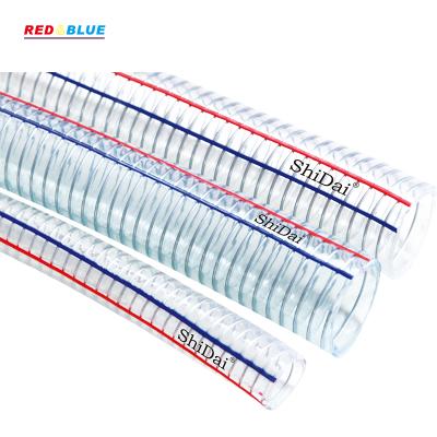 China Convey Water PVC Anti-UV Flexible Steel Wire Reinforced Hose Discharge Clear Transparent Water PVC Hose for sale