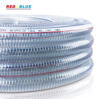 China Lightweight Clear PVC Steel Wire Flexible Plastic Hose Irrigation Agriculture Garden Watering Hose for sale