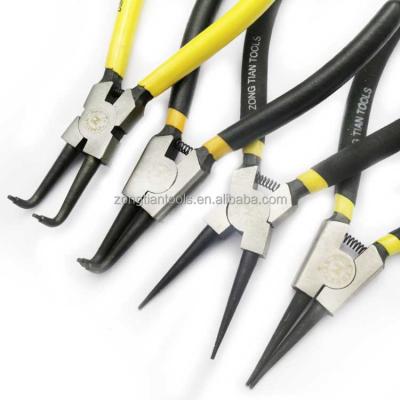 China Easy Operation Carbon Steel Circlip Pliers Mini Flat Needle Nose Pliers for sale