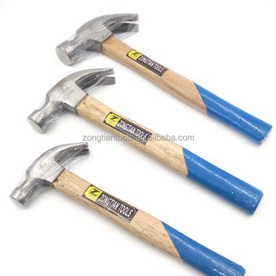 China Easy Operation Zongtian Hand Tool 0.25 0.5 Wooden Pwer 0.75kg Handle Claw Forging Hammers for sale