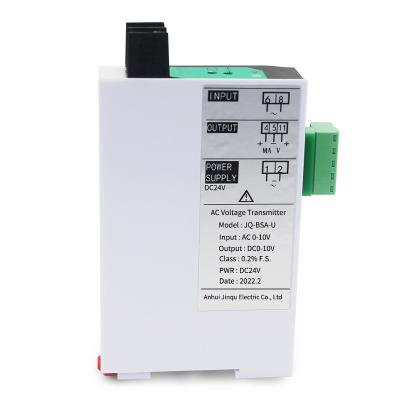 China JQ-BSA-U Electronic Equipment AC Voltage Transducer 1 Input 1 Output 0-1000V Input 4-20mA AC Voltage Transmitter for sale