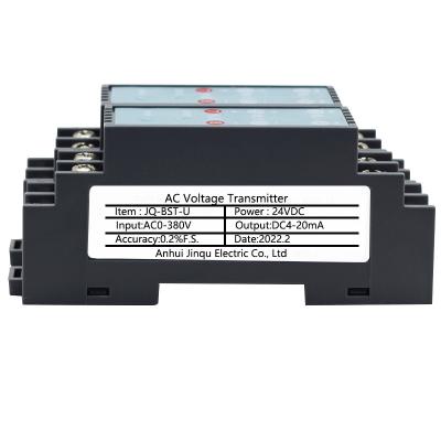 China JQ-BST-U Electronic Equipment AC 4-20mA Voltage Transmitter Input AC to AC Voltage Transducer 0-380V 0-465V for sale