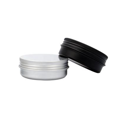 China Wholesale 10g 15g 30g 50g 60g 100g 150g Black Aluminum Jar Round Metal Cosmetic Tin Sliver Jar for sale