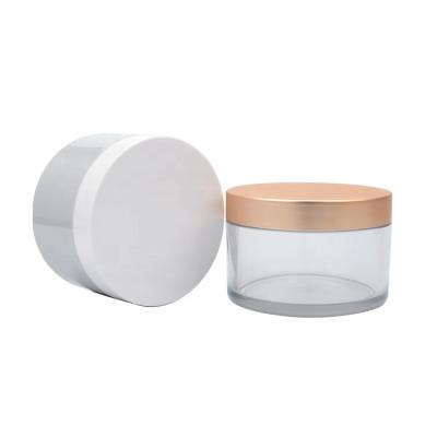 China Recycable 170ml 6oz Large Plastic Clear Empty Cosmetic Jar 200ml Pet Jar Cosmetic Jars 8oz 8oz Plastic Cosmetic Jars for sale